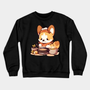 Cute Corgi Cooking Crewneck Sweatshirt